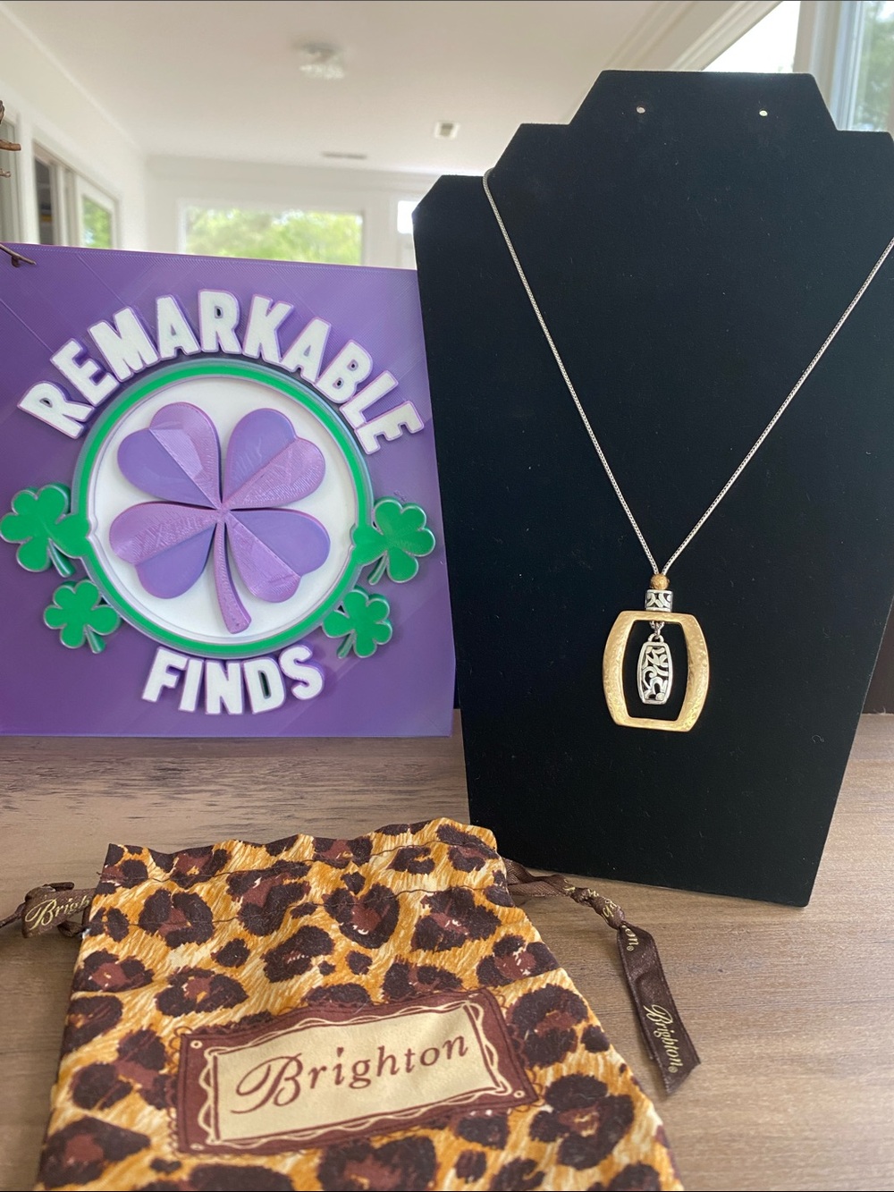 Brighton Gold and Silver Two-Tone Decorative Pendant Necklace
